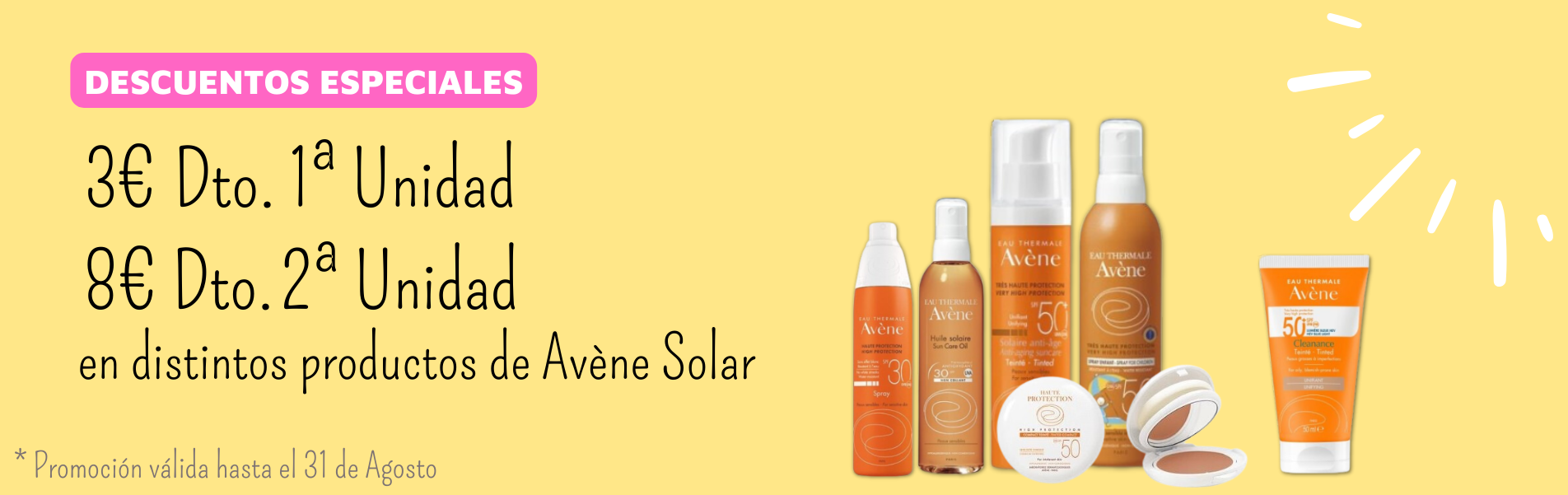 Banner de promoción de la marca Avene